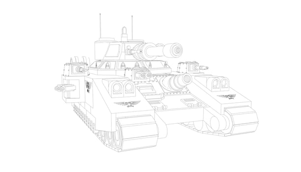 line art of destroyer tank vector