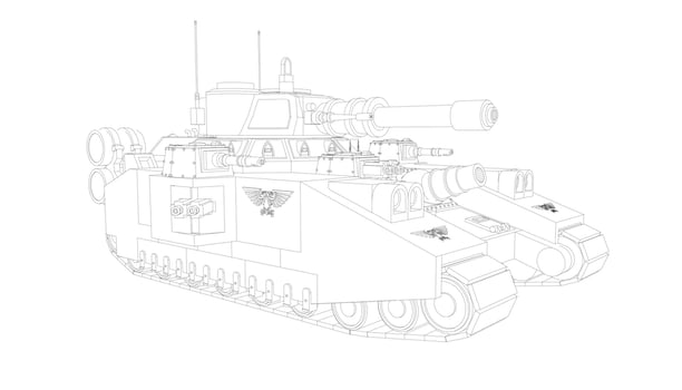 line art of destroyer tank vector