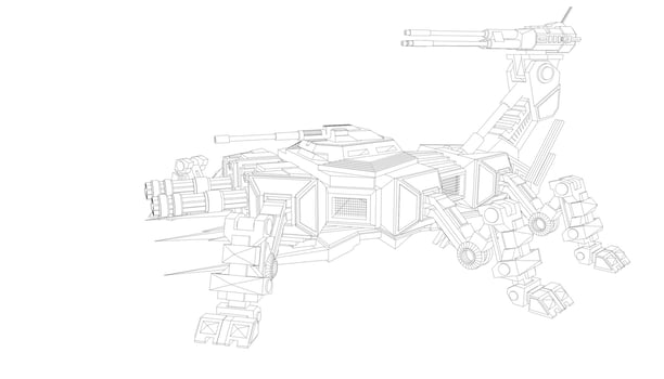 line art of military tanks vector