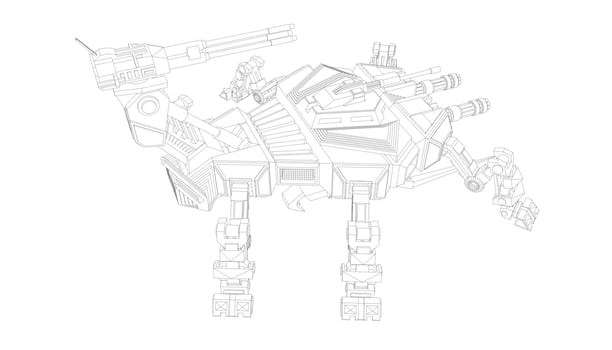line art of military tanks vector