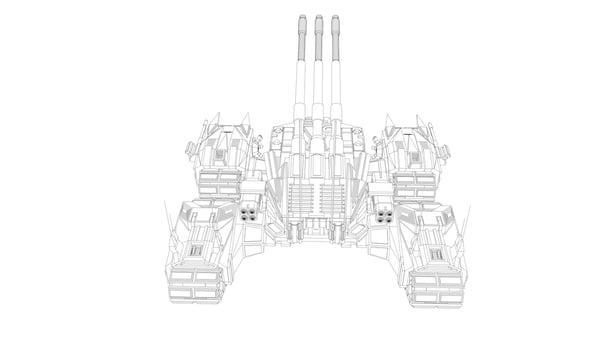 line art of military tanks vector