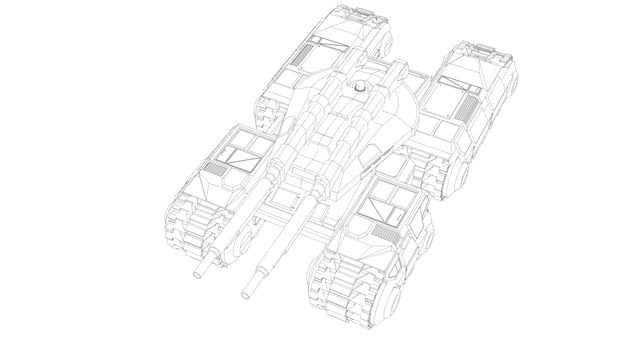 line art of military tanks vector