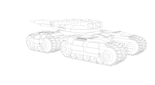 line art of military tanks vector