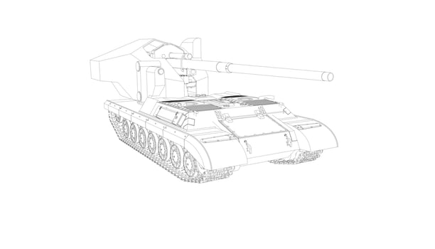 line art of military tanks vector