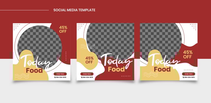 Culinary square social media post templates, fit for restaurant vector
