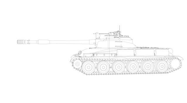 line art of military tanks vector