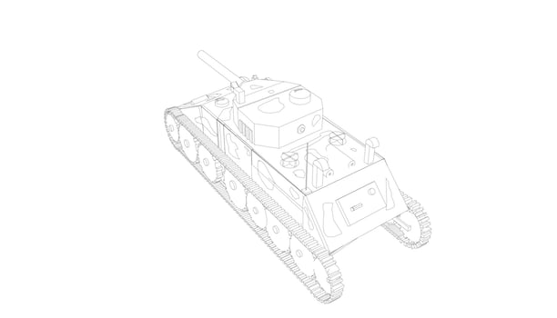 line art of military tanks vector
