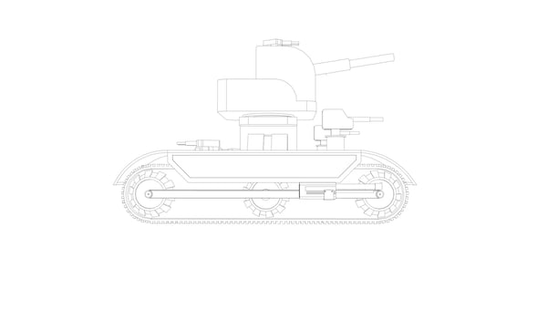 line art of assault tank vector
