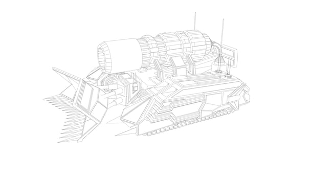 line art of assault tank vector