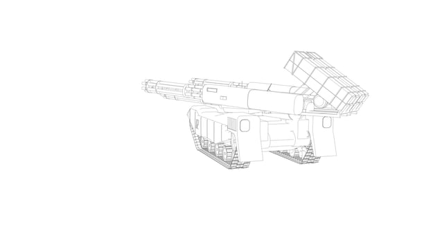 line art of destroyer tank vector