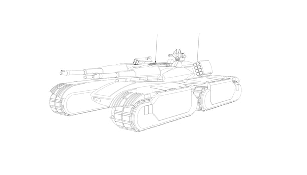 line art of military tanks vector