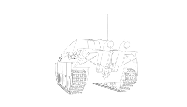 line art of military tanks vector