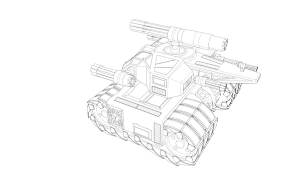 line art of military tanks vector