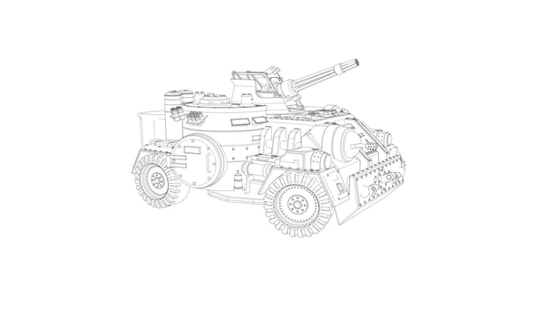 line art of military tanks vector