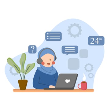 Hijab woman as a customer service illustration vector