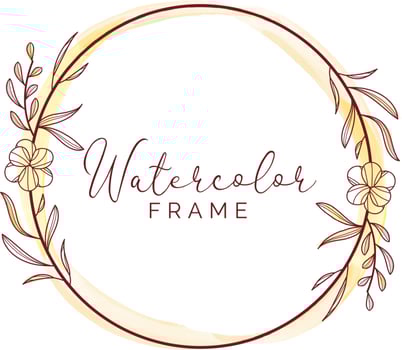 Luxury watercolor floral frame vector