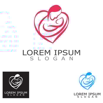 Mom and baby care logo design concept inspiration template vector