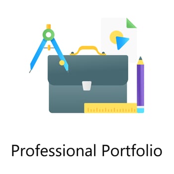 Icon concept of professional portfolio in editable design vector