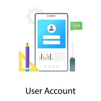vector of mobile user account in gradient design