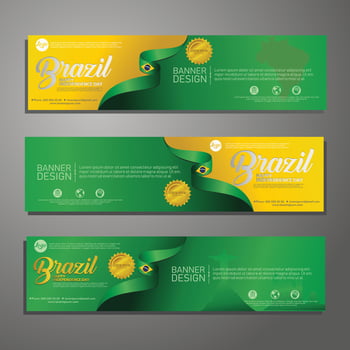 Set banner design template Independence Day Brazil modern background vector