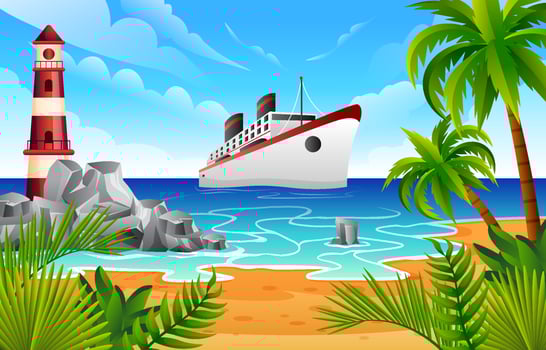 Sea Scenery Background vector