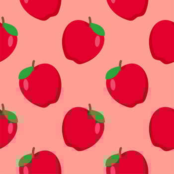 apple seamless pattern flat design vector illustration