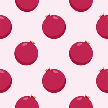 pomegranate flat design seamless pattern. Seamless pattern with leaves and vegetable. Vector illustration of art. Vintage background. Kitchen and restaurant design for fabrics, paper