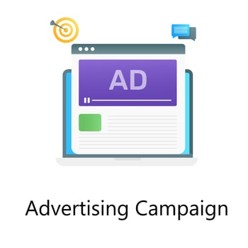 A vector of advertisement campaign in flat gradient style