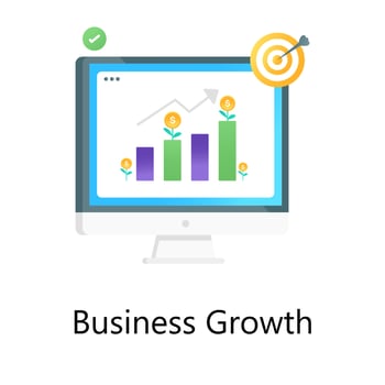 Editable flat gradient vector of business growth