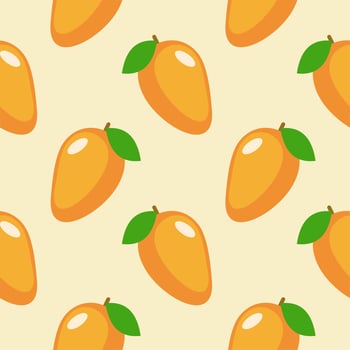 mango seamless pattern flat design vector illustration