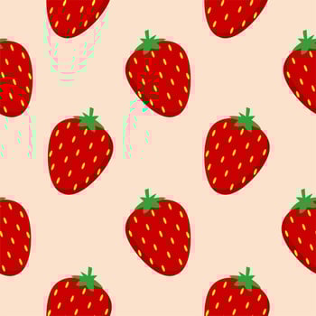 strawberry flat design seamless pattern. Vector illustration of art. Vintage background. Kitchen and restaurant design for fabrics, paper