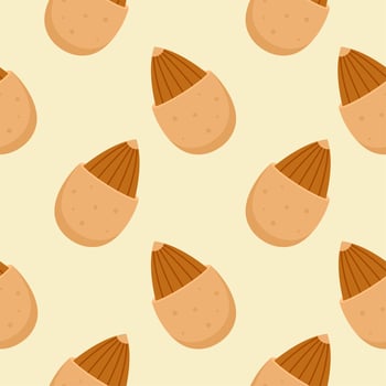 almond seamless pattern flat design vector illustration