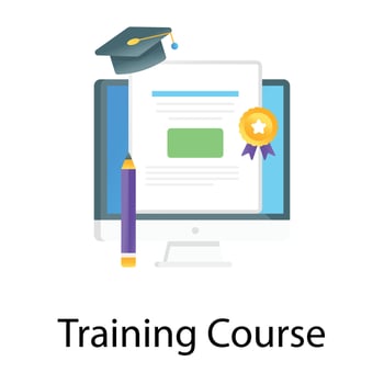 Training course concept, flat gradient vector