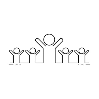 Leadership Icon. Business Concept. Group of persons flat Design . Vector illustration
