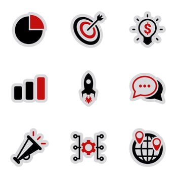 Icons for theme marketing, vector, icon, set. White background vector
