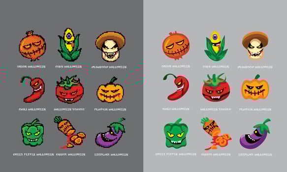 vector cartoon vegetable devil for halloween festival