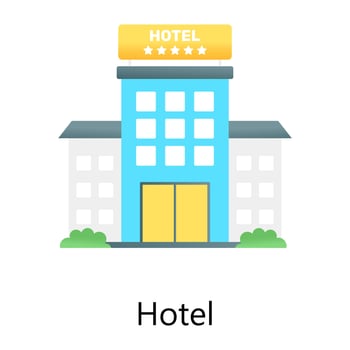 Hotel flat gradient concept icon, lodging stay vector