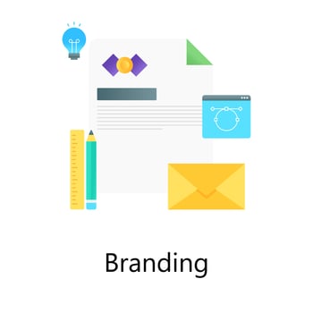 Stationery with paper showcasing branding vector