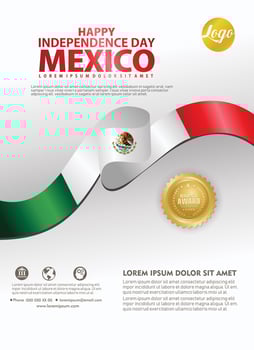 Mexico happy Independence Day background template for a poster leaflet and brochure for publications event vector