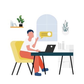 working at home. vector