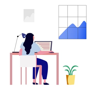 working at home . vector