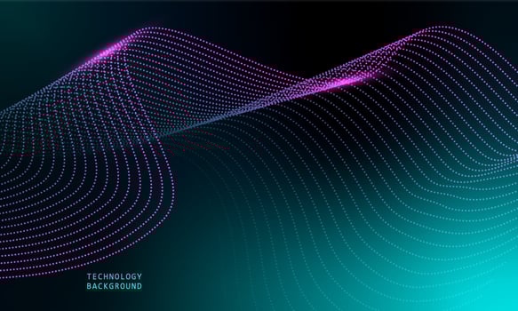 abstract wave technology background with blue light smooth and flow. vector