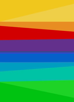 Abstract pattern of curved lines in bright colors. Minimalist landscape wall art. rainbow colors, vector