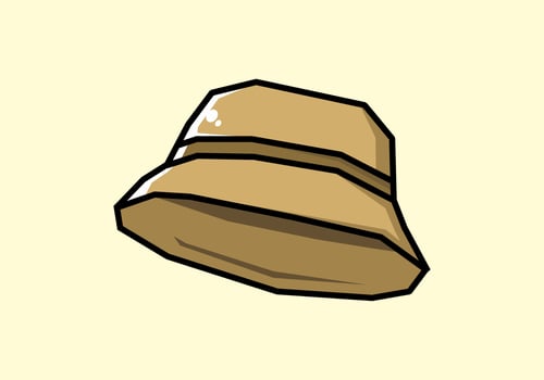 brown color of bucket hat vector