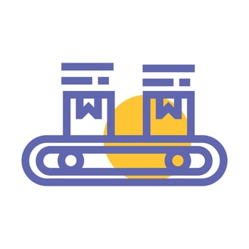illustration of icons in warehousing, inventory, weighing, logistics. vector