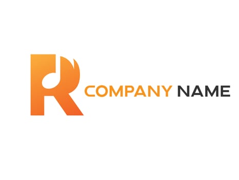 Creative R letter music band logo vector