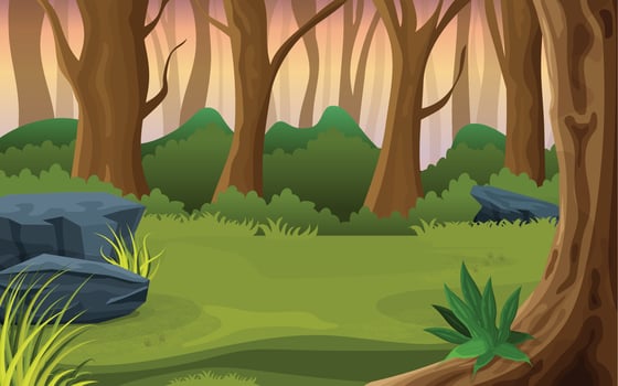 Middle of a forest nature illustration vector
