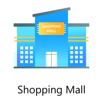 Building architecture of super shopping mall, gradient vector design