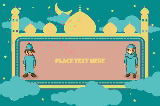 vector illustration ramadan children background, good for children greeting card, children product, children ramadan content background