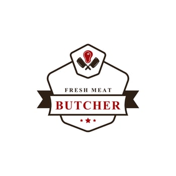 Vintage Retro Badge Butcher Shop for Logotype Vector Logo Design Inspiration